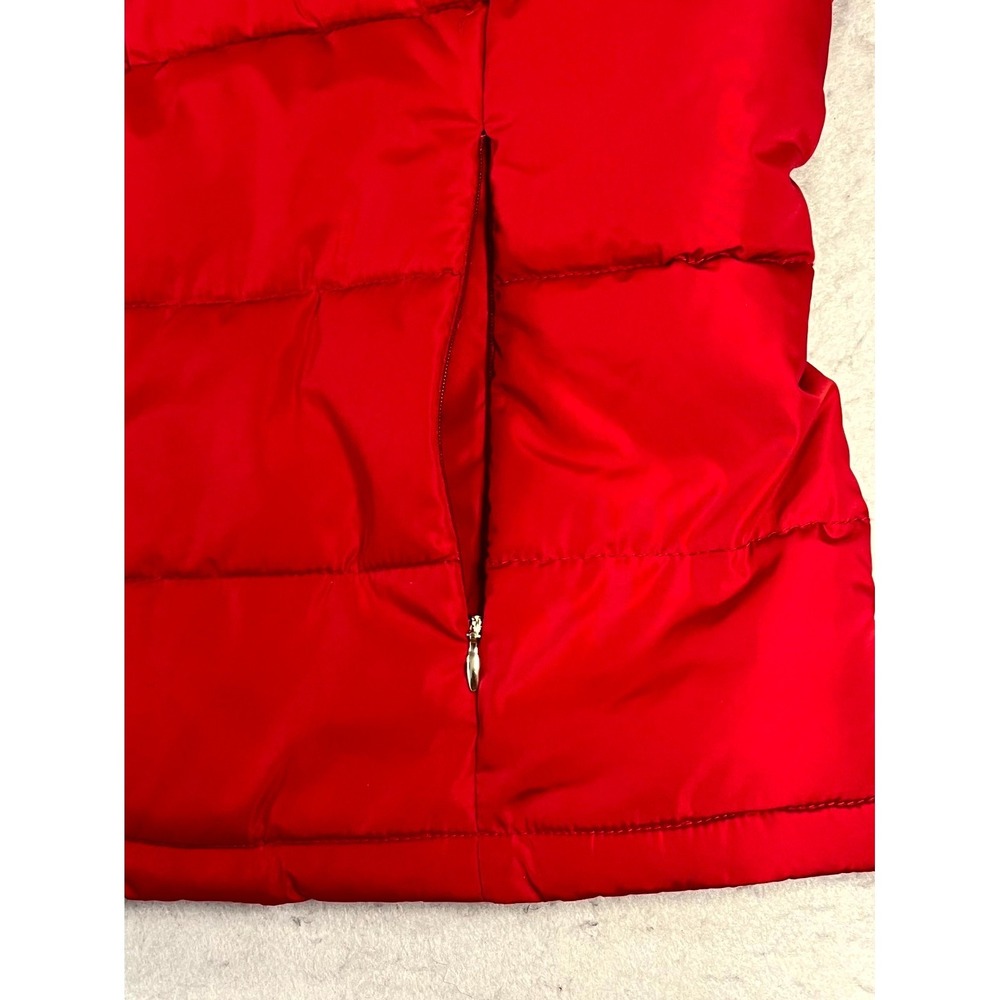Calvin Klein Puffer Vest Womens Large Red Quilted Full Zip Gold Tone Hardware - Picture 4 of 11